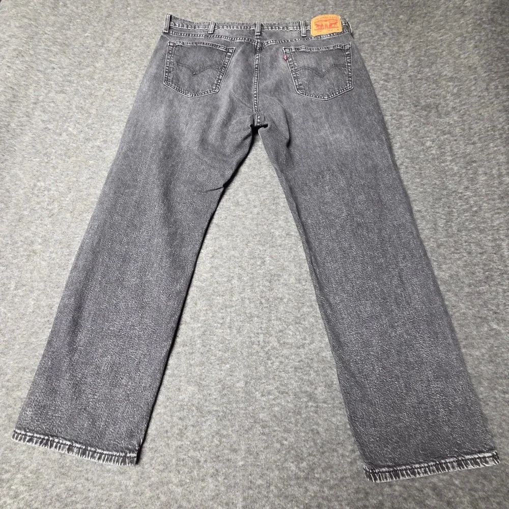 Levis 559 Jeans Mens W40 L30 Relaxed Straight Mid Rise Black Wash Faded Denim